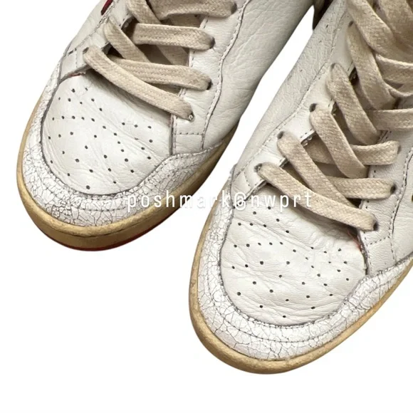 Golden Goose 🍓 Ball Star Ballstar Strawberry Red White Sneakers Shoes 37 7 - Picture 6 of 15